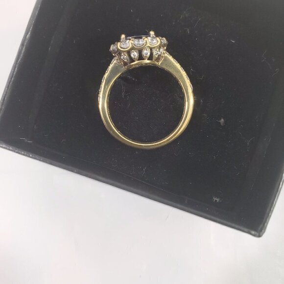 HSN Princess Diana Inspired Gold Vermeil .925 Sterling Silver Blue Sapphire Ring - Picture 14 of 16